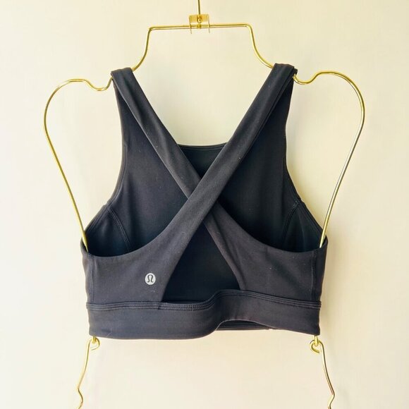 Lululemon cross straps open back longline bra, black  J168 - Picture 2 of 5